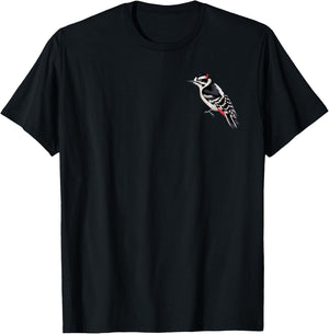 Downy Woodpecker – Nature Lover’s Bird Design T-Shirt - T-Shirt | Black