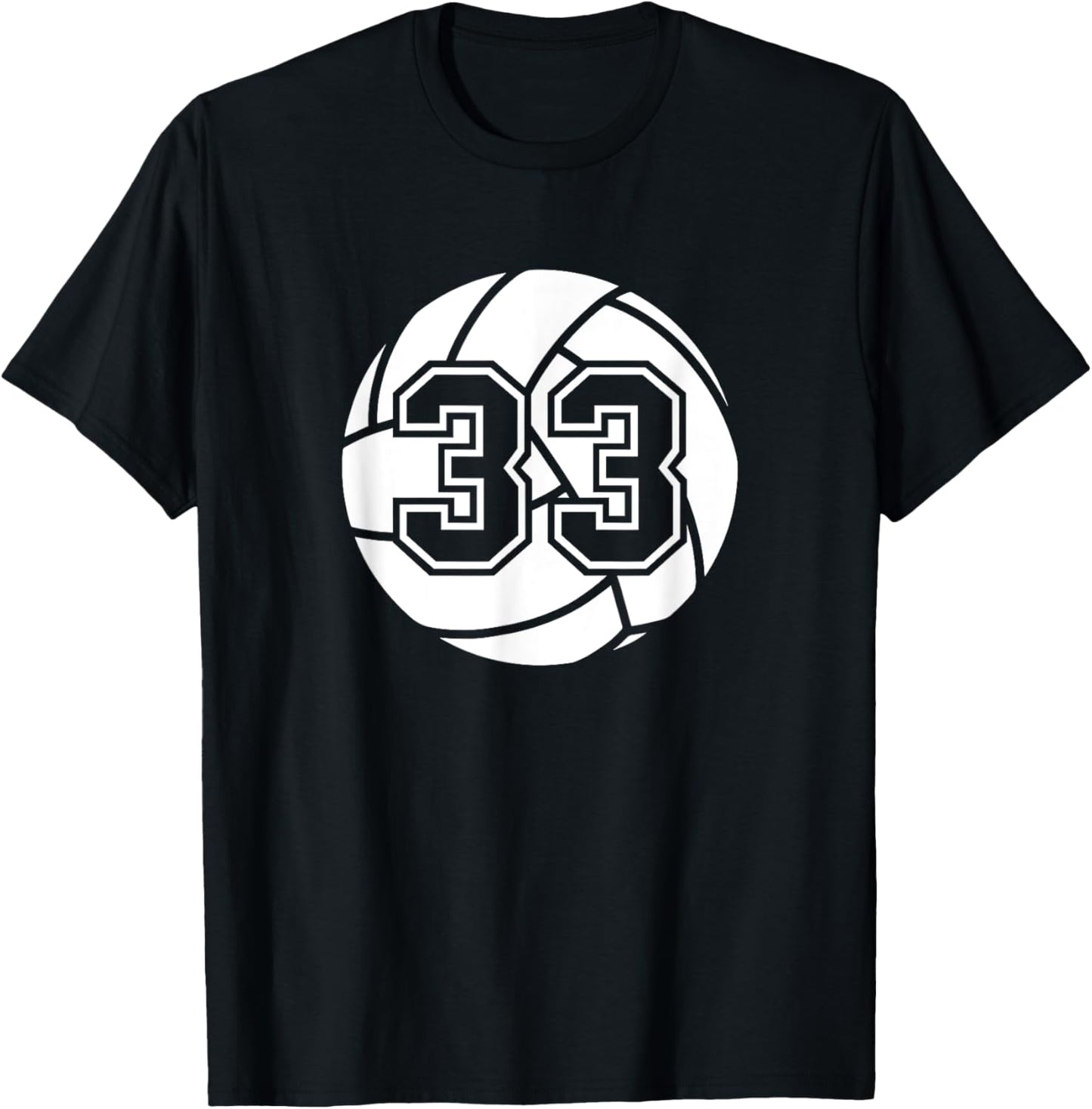 Volleyball Player #33 Volleyball Mom Dad Jersey Number 33 T-Shirt - T-Shirt | Black