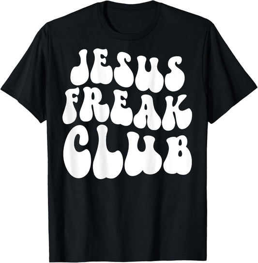 Jesus Freak Club Retro T-Shirt - T-Shirt | Black