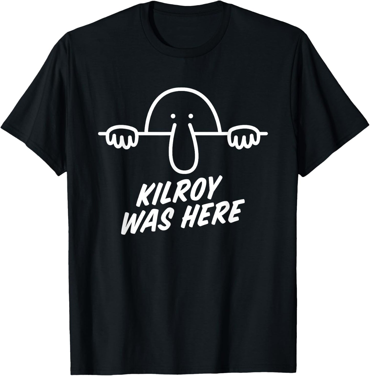 Kilroy Was Here - World War 2 - Worlds First Meme WWII T-Shirt - T-Shirt | Black