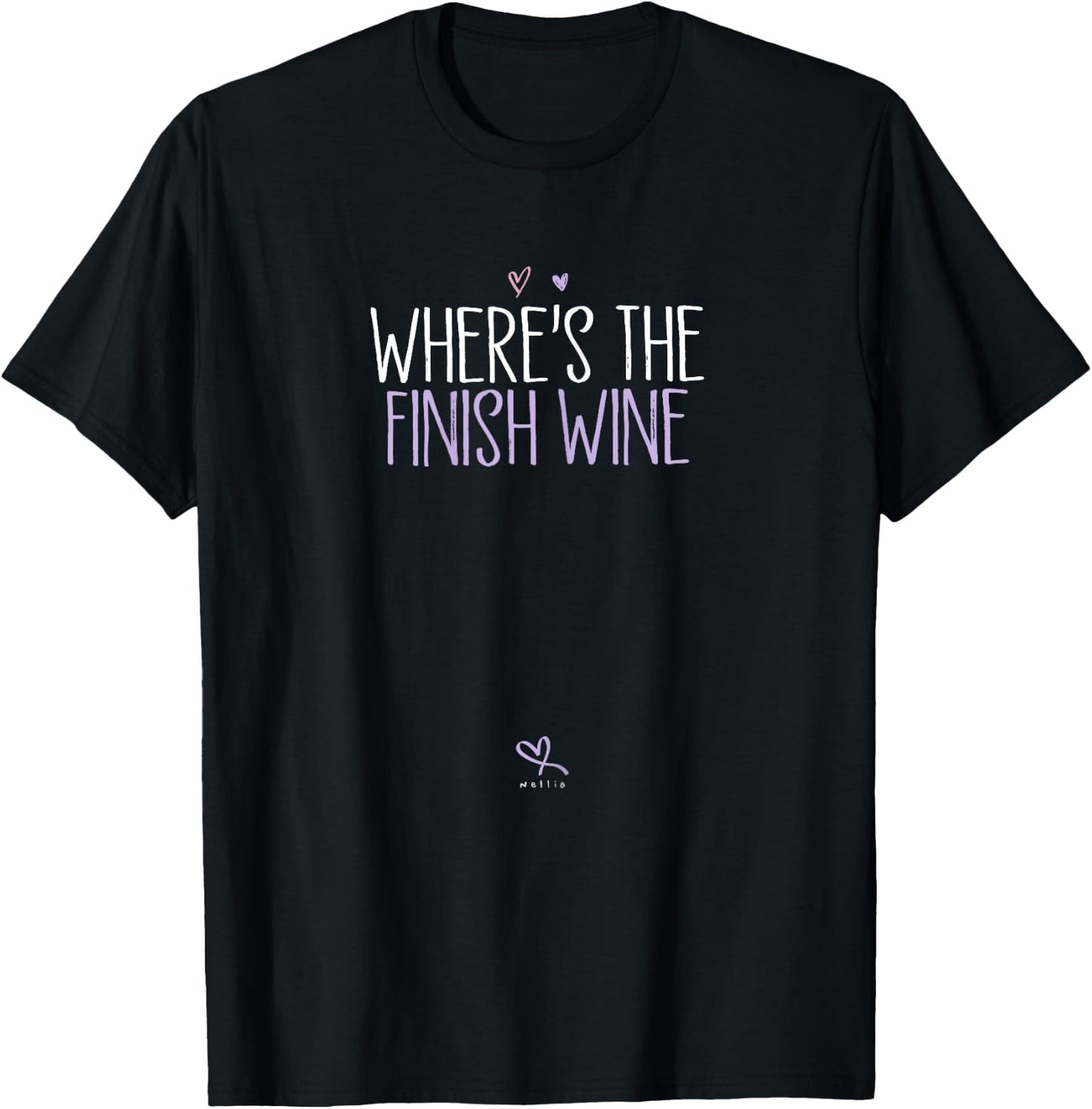 Funny Where's The Finish Wine - Half Marathon Running T-Shirt - T-Shirt | Black