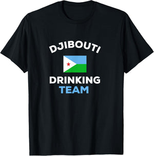 Djibouti Drinking Team Beer Country Flag Funny T-Shirt - T-Shirt | Black
