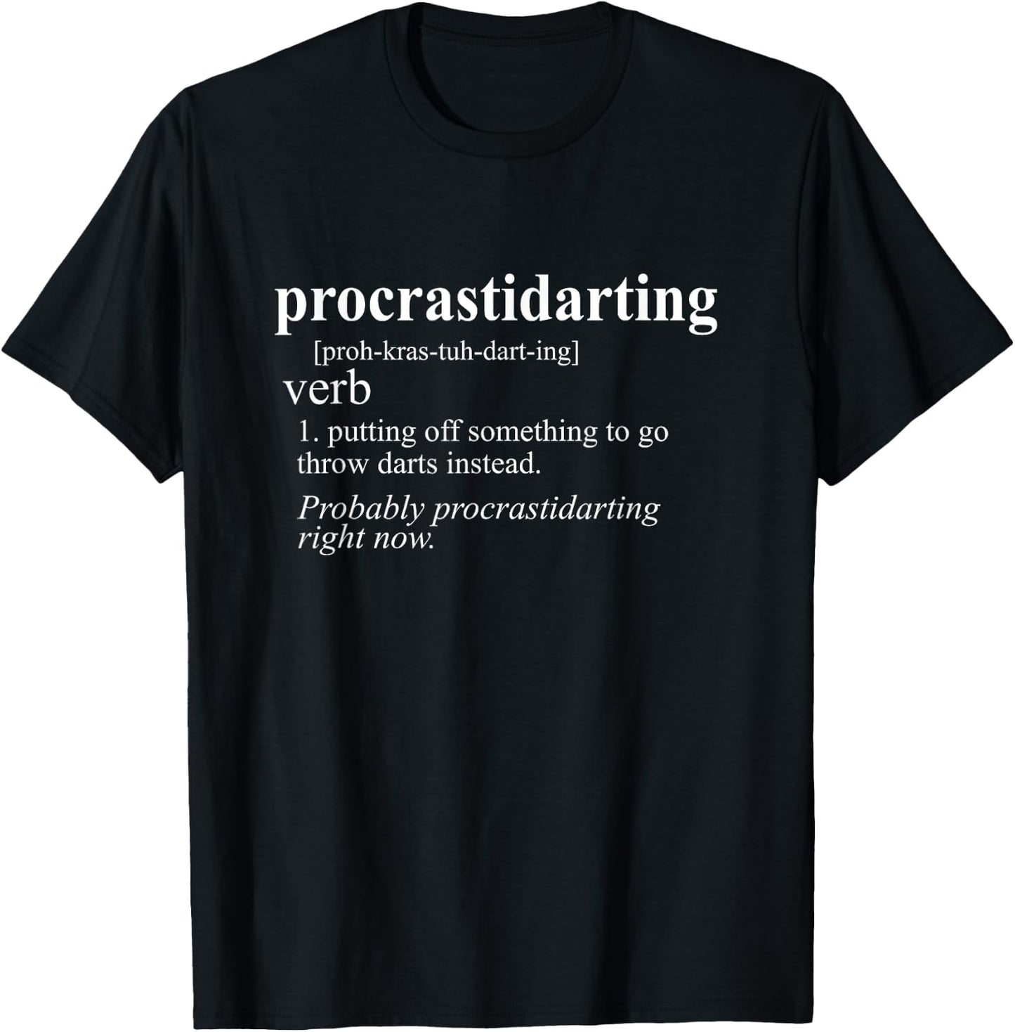 Darts Gifts Men Women Procrastidarting Funny Dart Player Small T-Shirt - T-Shirt | Black