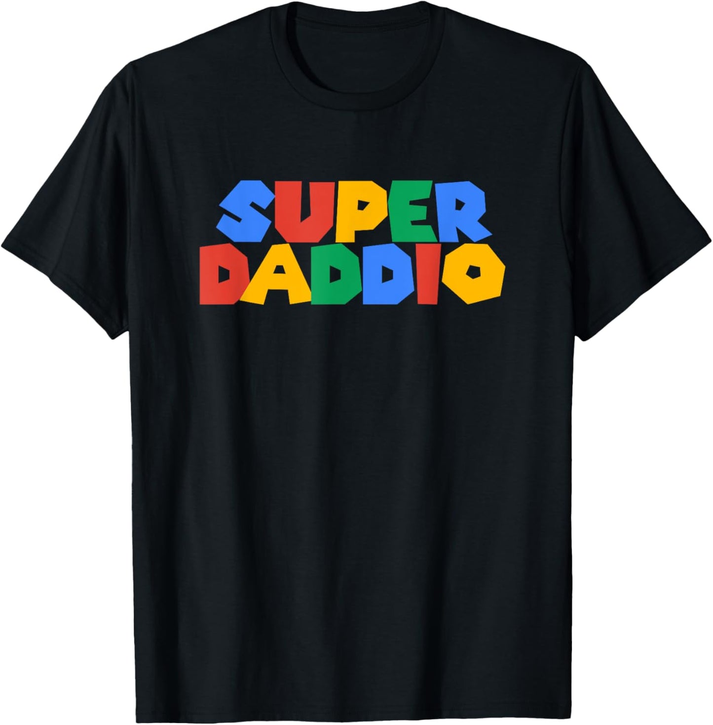 Gamer Daddio Super Dad Funny Fathers From Wife and Friends T-Shirt - T-Shirt | Black