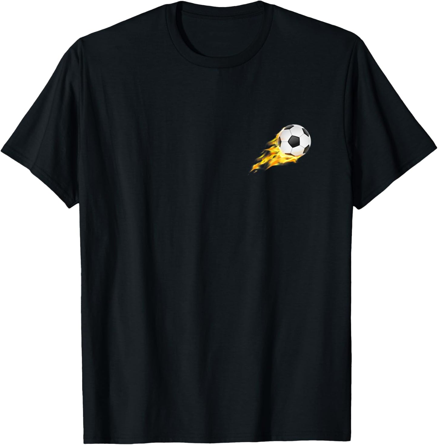 Fire Soccer Ball Flying Flamming Soccer Soccer Ball In Flame T-Shirt - T-Shirt | Black