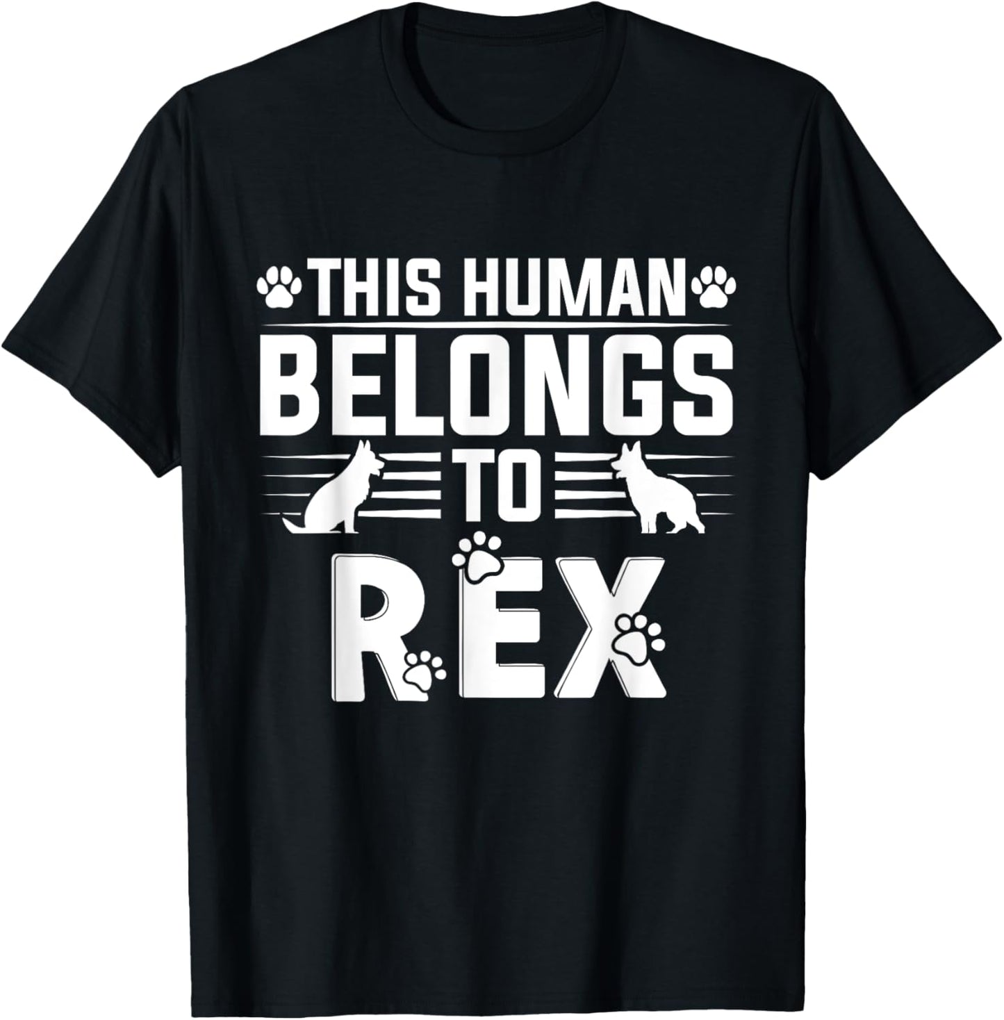 Dog Name Rex Personalised Gift Pet Dog Name Rex T-Shirt - T-Shirt | Black