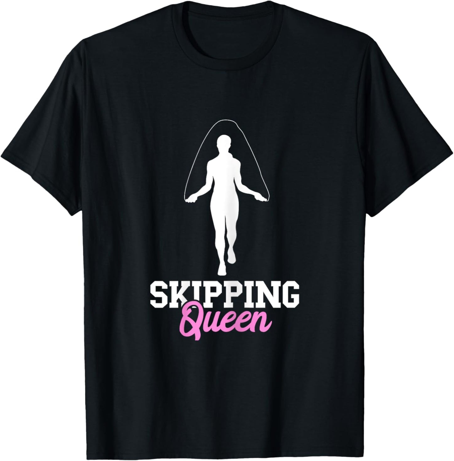Skipping Queen Rope Jumping Cardio Jump Rope Workout Gym T-Shirt - T-Shirt | Black