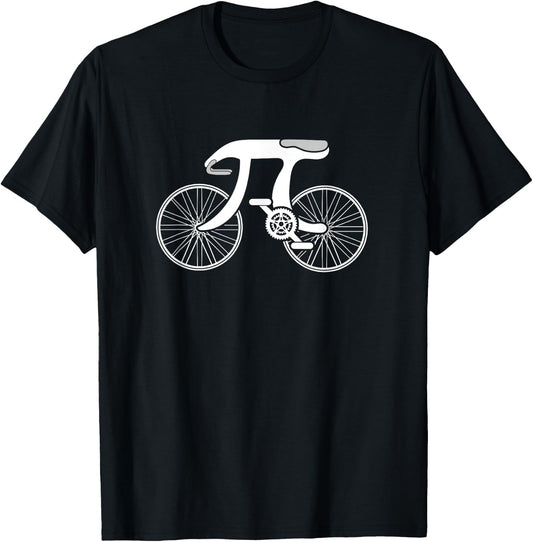 Pi Day Pi Cycle Bicycle Bike Math Symbol 3.14 Cyclist Pun T-Shirt - T-Shirt | Black