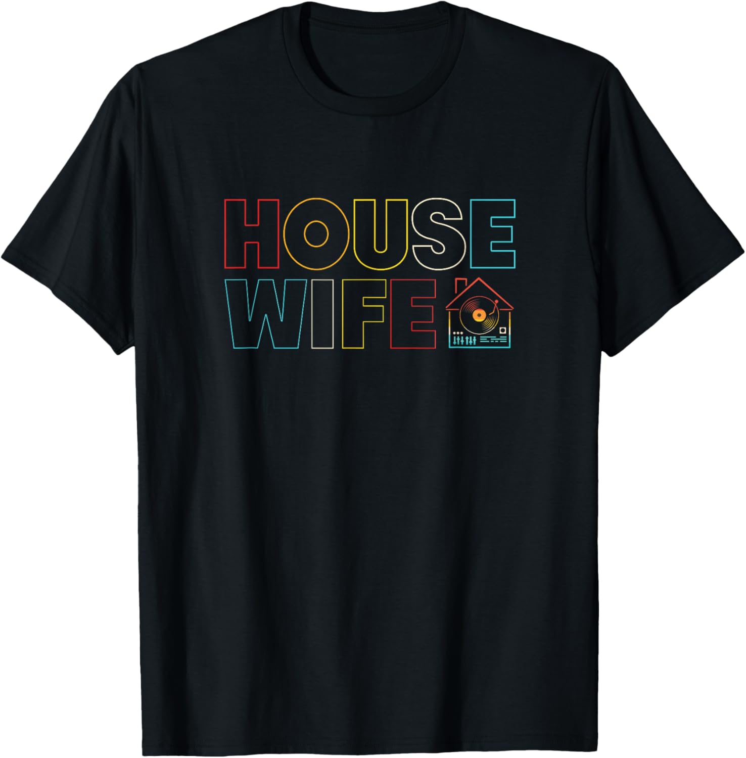 Retro House Wife Rave Techno House Music T-Shirt - T-Shirt | Black