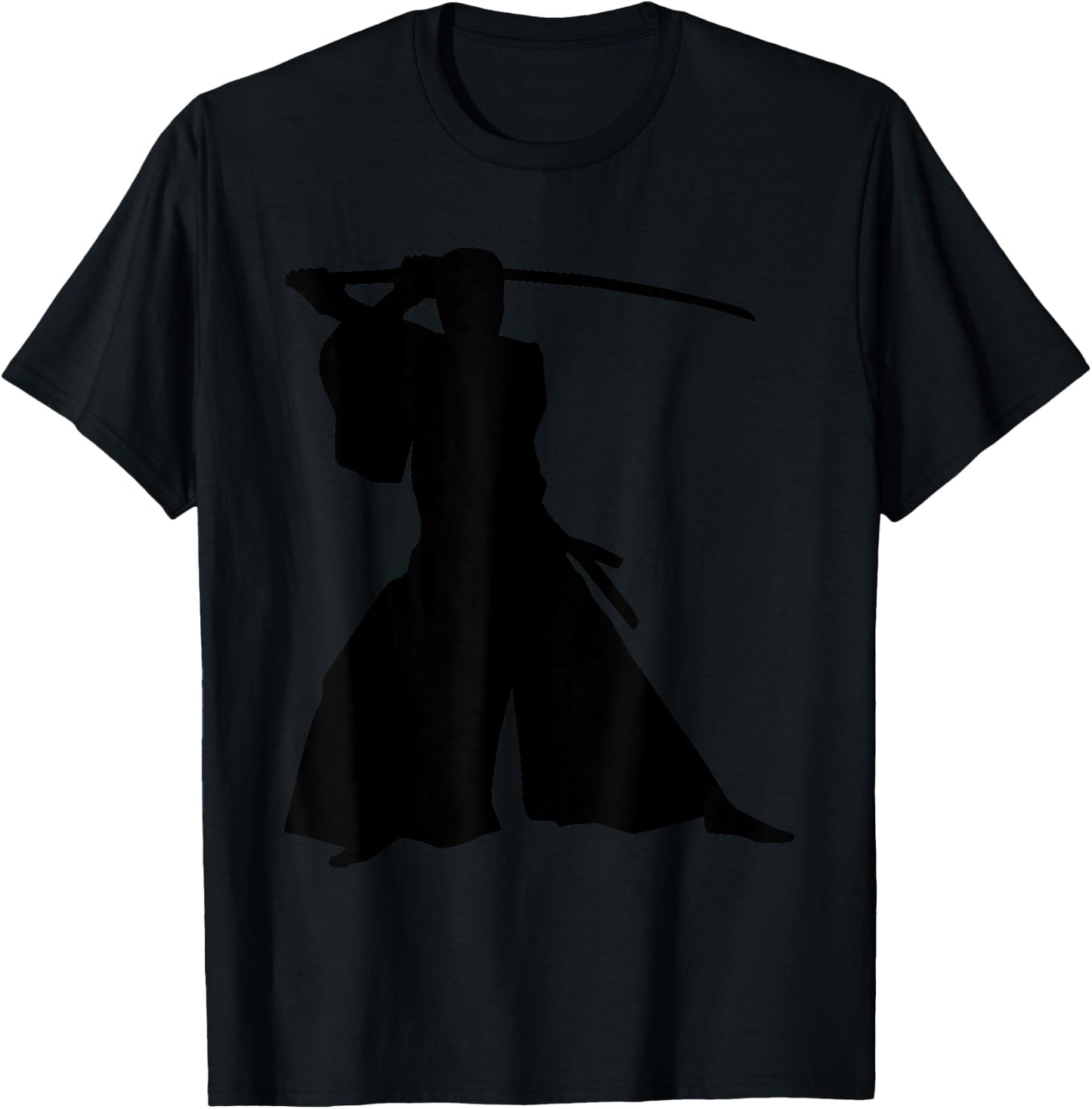 Samurai Silhouette Japanese Warrior Shogun Military Nobility T-Shirt - T-Shirt | Black