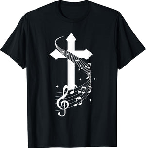 Christian Song Christ Liberal Choir Musical Band Singer Majestic Music God Hymn Orchestra Classical Lord Song T-Shirt - T-Shirt | Black