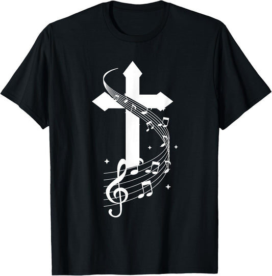 Christian Song Christ Liberal Choir Musical Band Singer Majestic Music God Hymn Orchestra Classical Lord Song T-Shirt - T-Shirt | Black