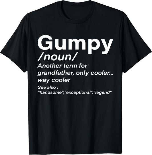 Gumpy Definition Grandpa Funny Men Women Boys Girls T-Shirt - T-Shirt | Black