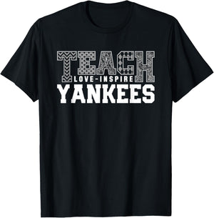 Yankees North Teach Love Inspire Slogan HS T-Shirt - T-Shirt | Black