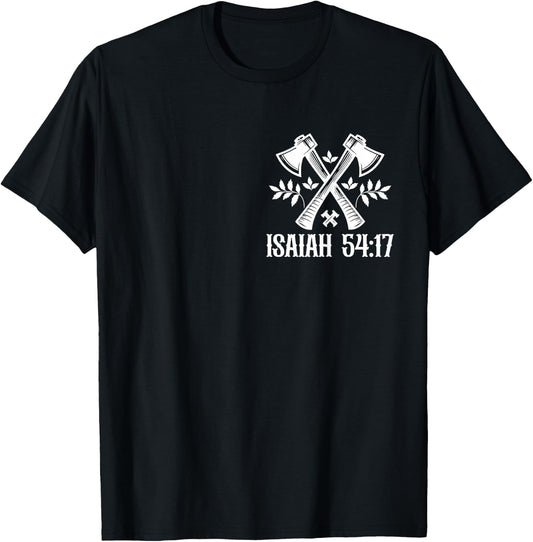 No Weapon Formed Against Me Isaiah 54 Christian Bible T-Shirt - T-Shirt | Black