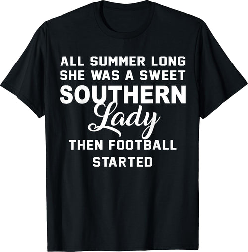 All Summer Long She Was A Sweet Southern Lady Football Shirt