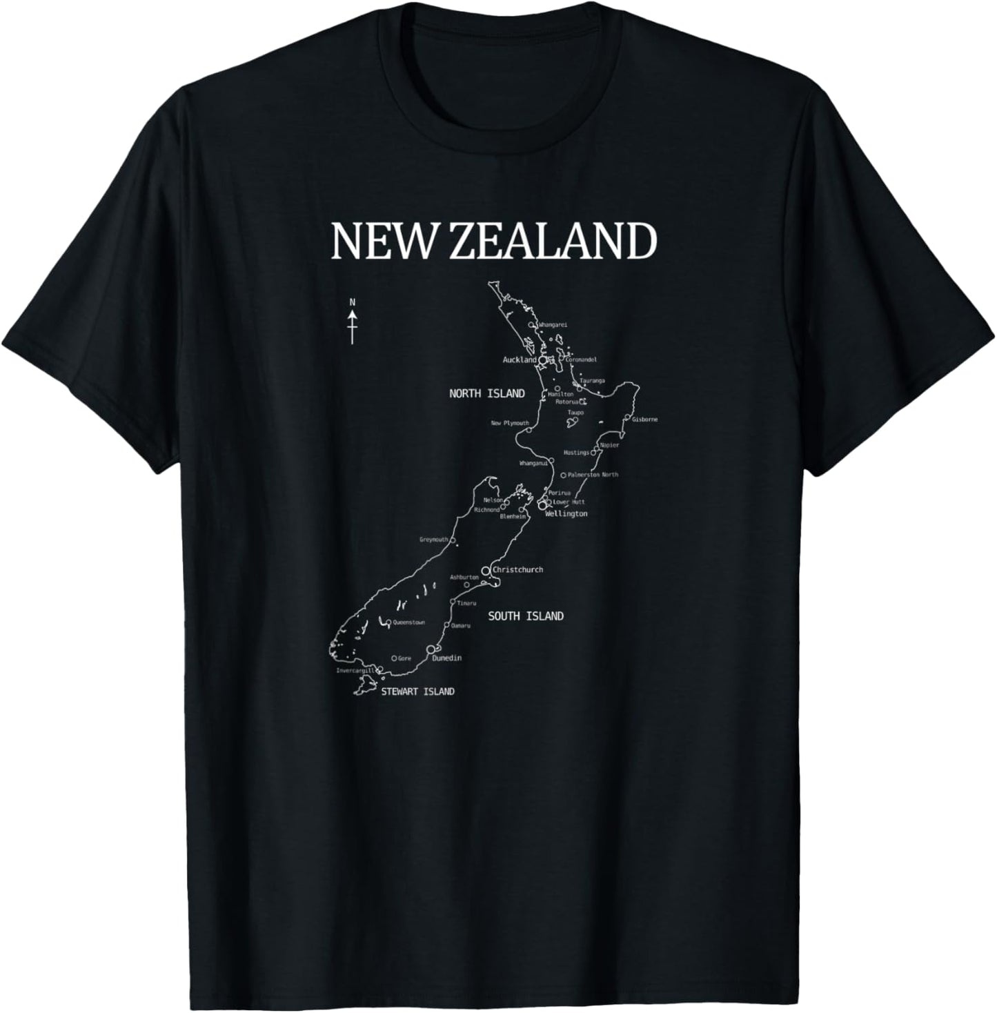 New Zealand map T-Shirt - T-Shirt | Black