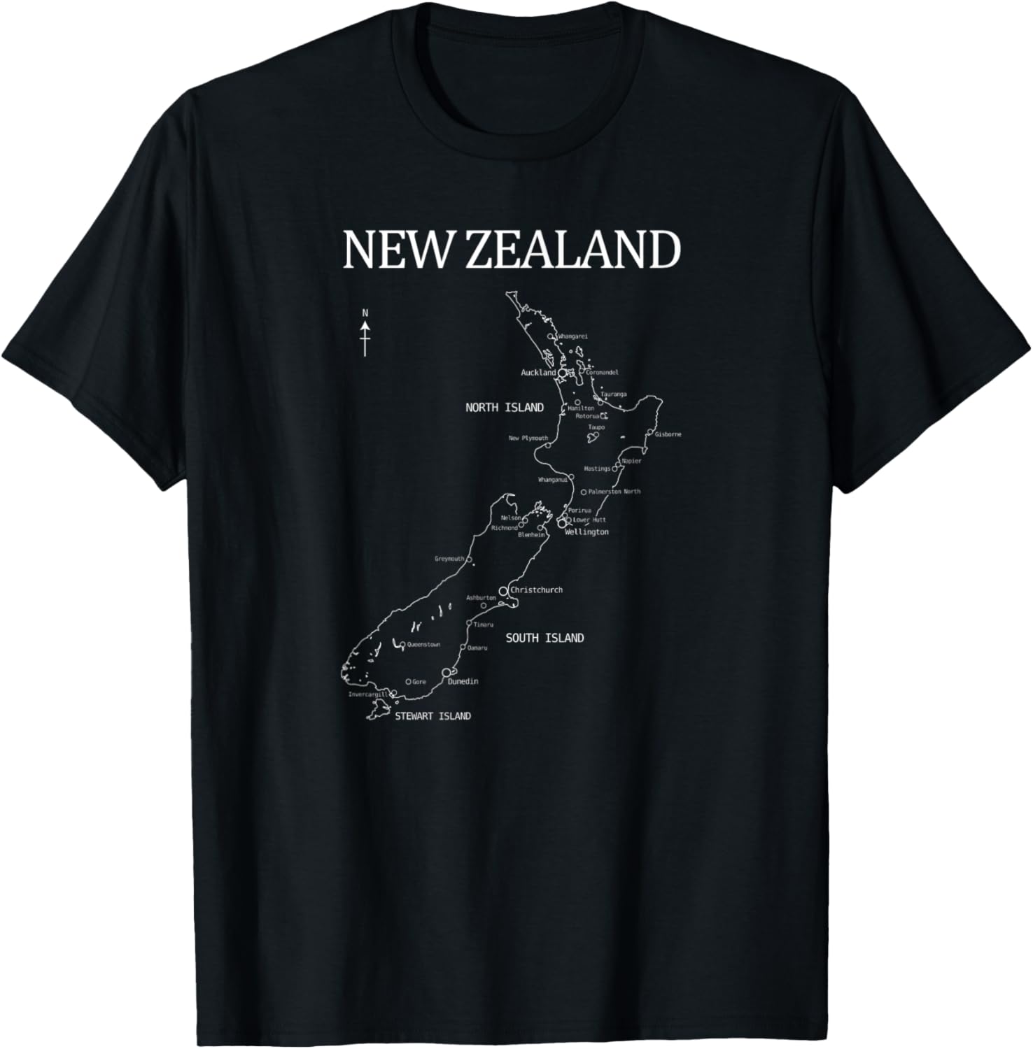 New Zealand map T-Shirt - T-Shirt | Black