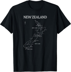 New Zealand map T-Shirt - T-Shirt | Black