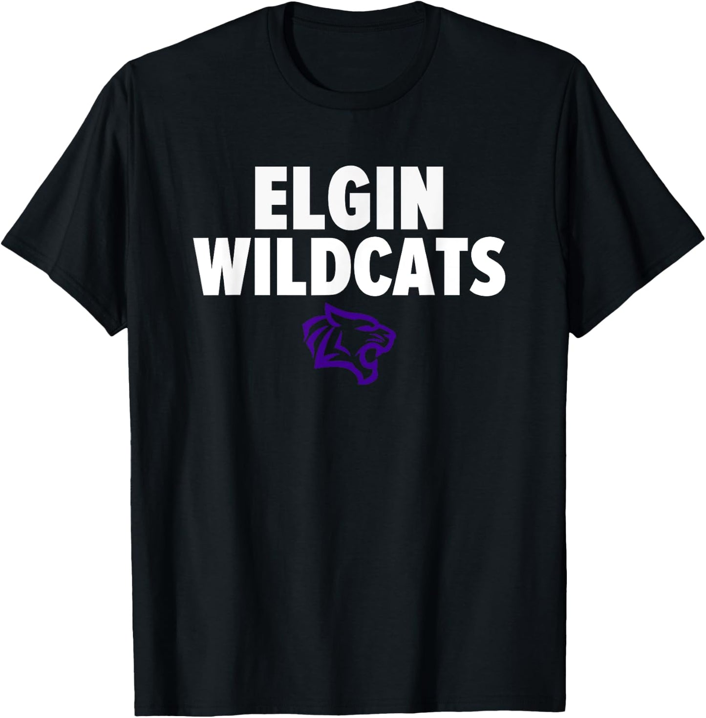 Elgin Wildcats Logo Bold HS T-Shirt - T-Shirt | Black