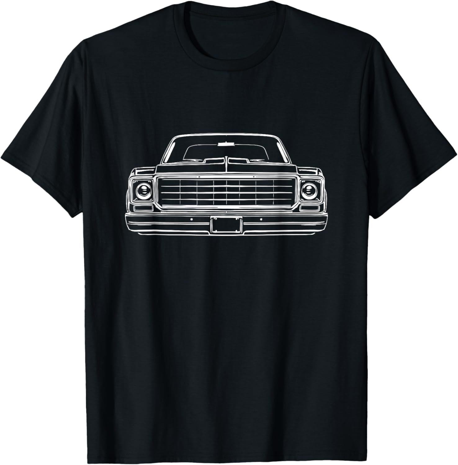 73-87 Squarebody Grill Silhouette Round Eye Squarebody Truck T-Shirt - T-Shirt | Black