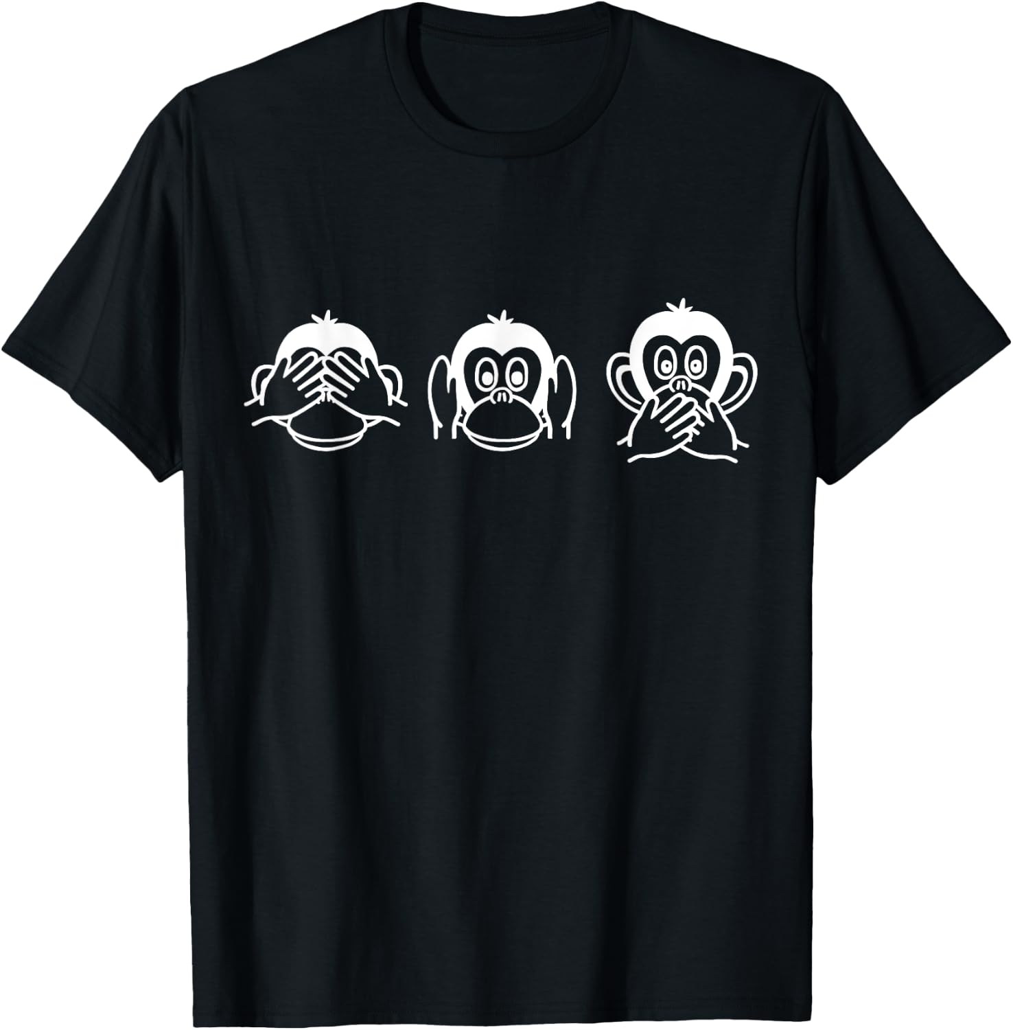Three wise monkeys T-Shirt - T-Shirt | Black