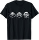Three wise monkeys T-Shirt - T-Shirt | Black