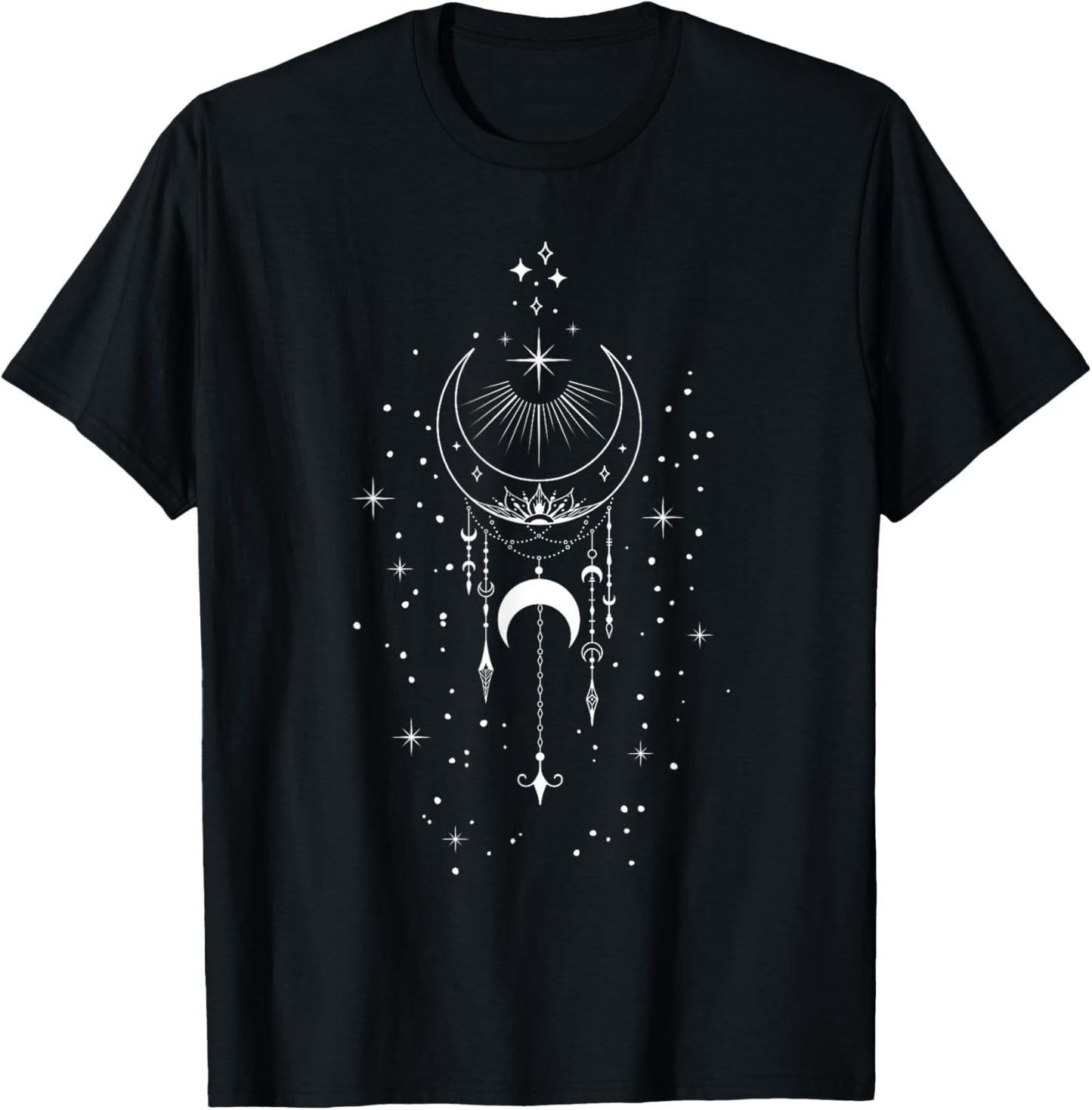 Boho Celestial Moon T-Shirt - T-Shirt | Black