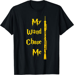 My Wand Chose Me Oboe Music With Oboe Gift T-Shirt - T-Shirt | Black
