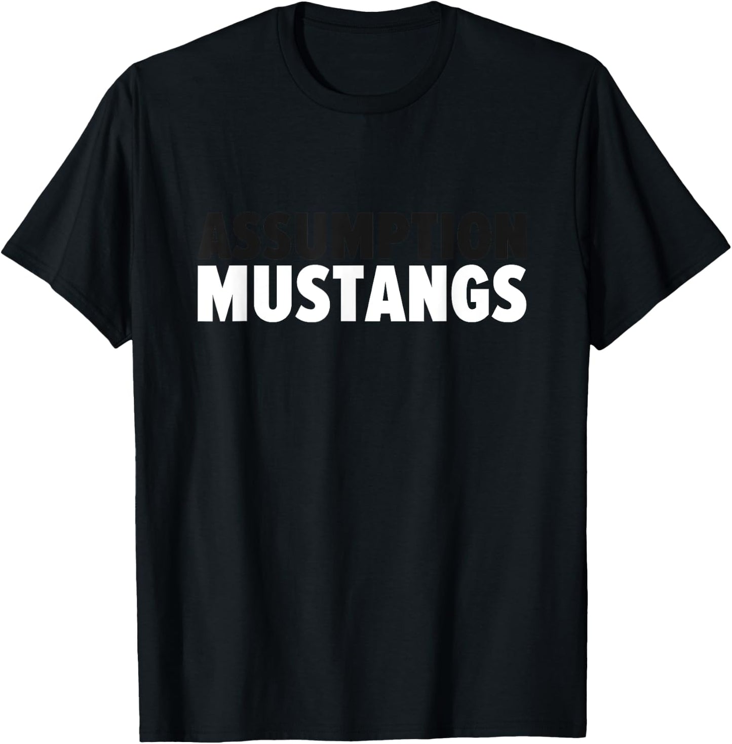 Assumption Mustangs Bold T-Shirt - T-Shirt | Black