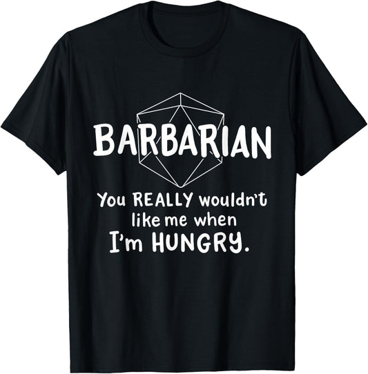 Barbarian Funny Character Joke Roleplaying Games RPG Gamer T-Shirt - T-Shirt | Black