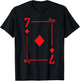 Playing Card Costume - 7 Diamonds Card - Seven Card - Black - Small - -Adults - Short Sleeve - Classic Fit - Cotton 65%, Polyester 35% T-Shirt - T-Shirt | Black