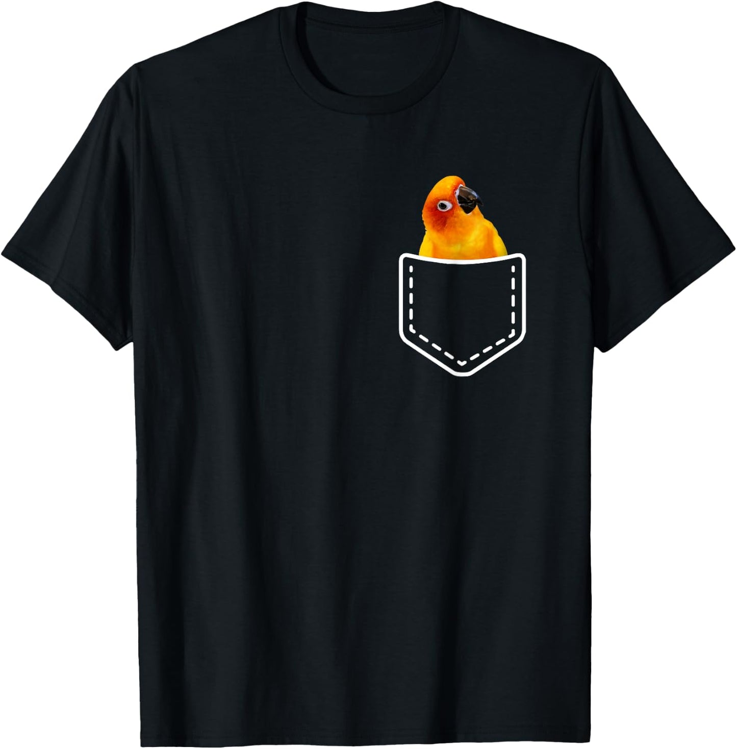 Pocket Sun Conure Apparel For Sun Conure Parrot Birds Lovers T-Shirt - T-Shirt | Black