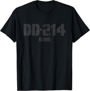 DD-214 US Alumni Distressed Military T-Shirt - T-Shirt | Black