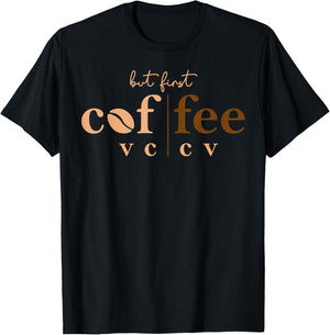 Linguist Teacher Science Of Reading Coffee Lover Phonics T-Shirt - T-Shirt | Black