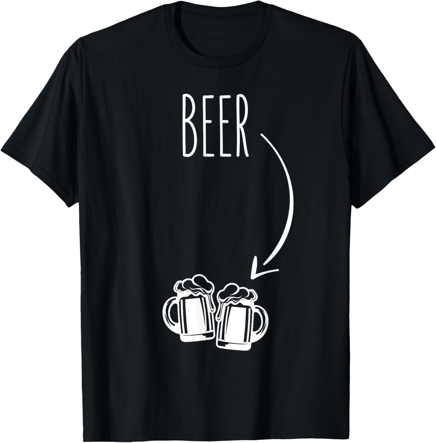Just Beer in my Belly - Expecting Dad Pregnancy Announcement T-Shirt - T-Shirt | Black