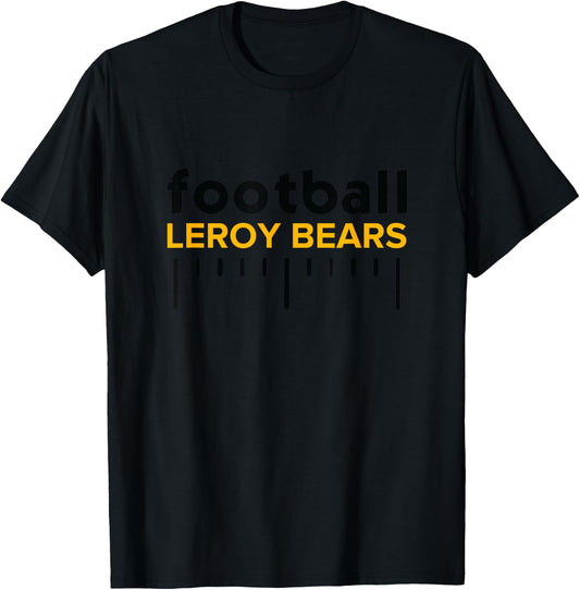 Leroy Bears Football Lines HS T-Shirt - T-Shirt | Black
