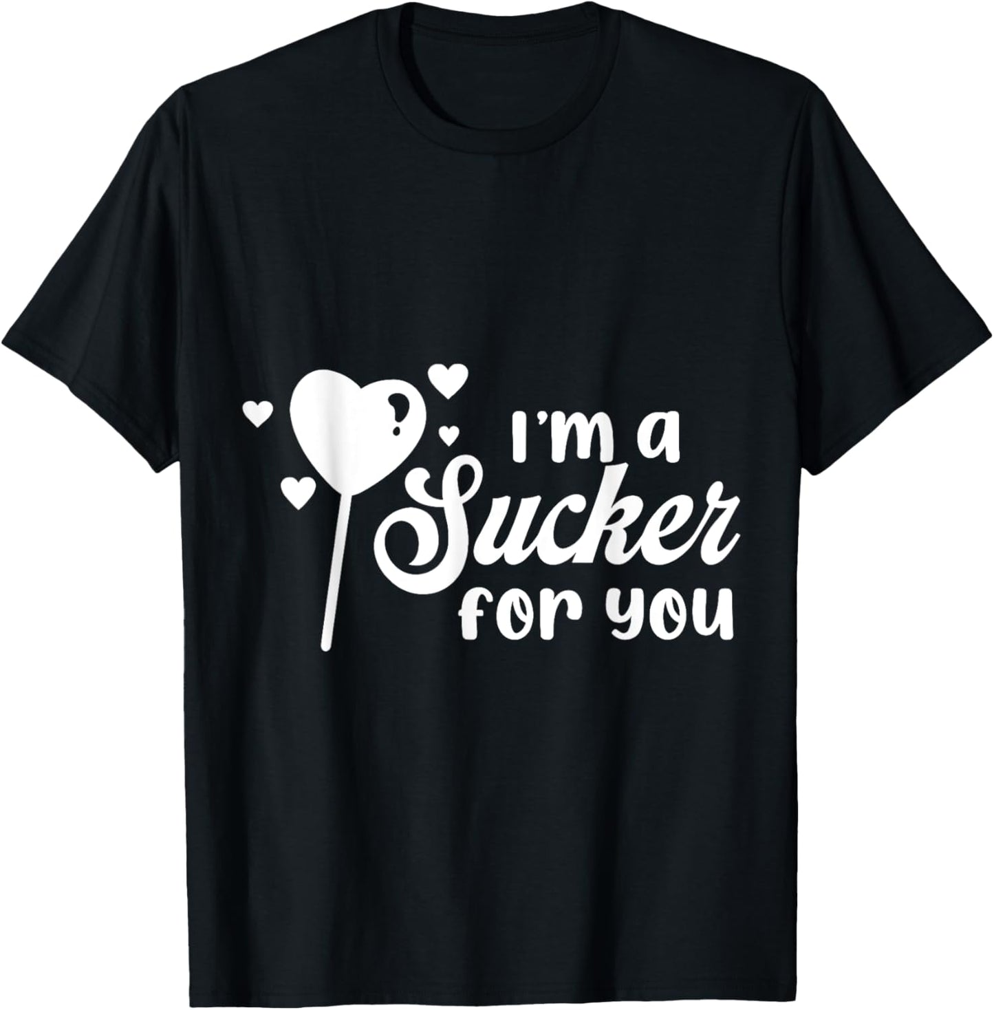 Vintage Candy Heart Love I'm a Sucker For You Valentines Day T-Shirt - T-Shirt | Black