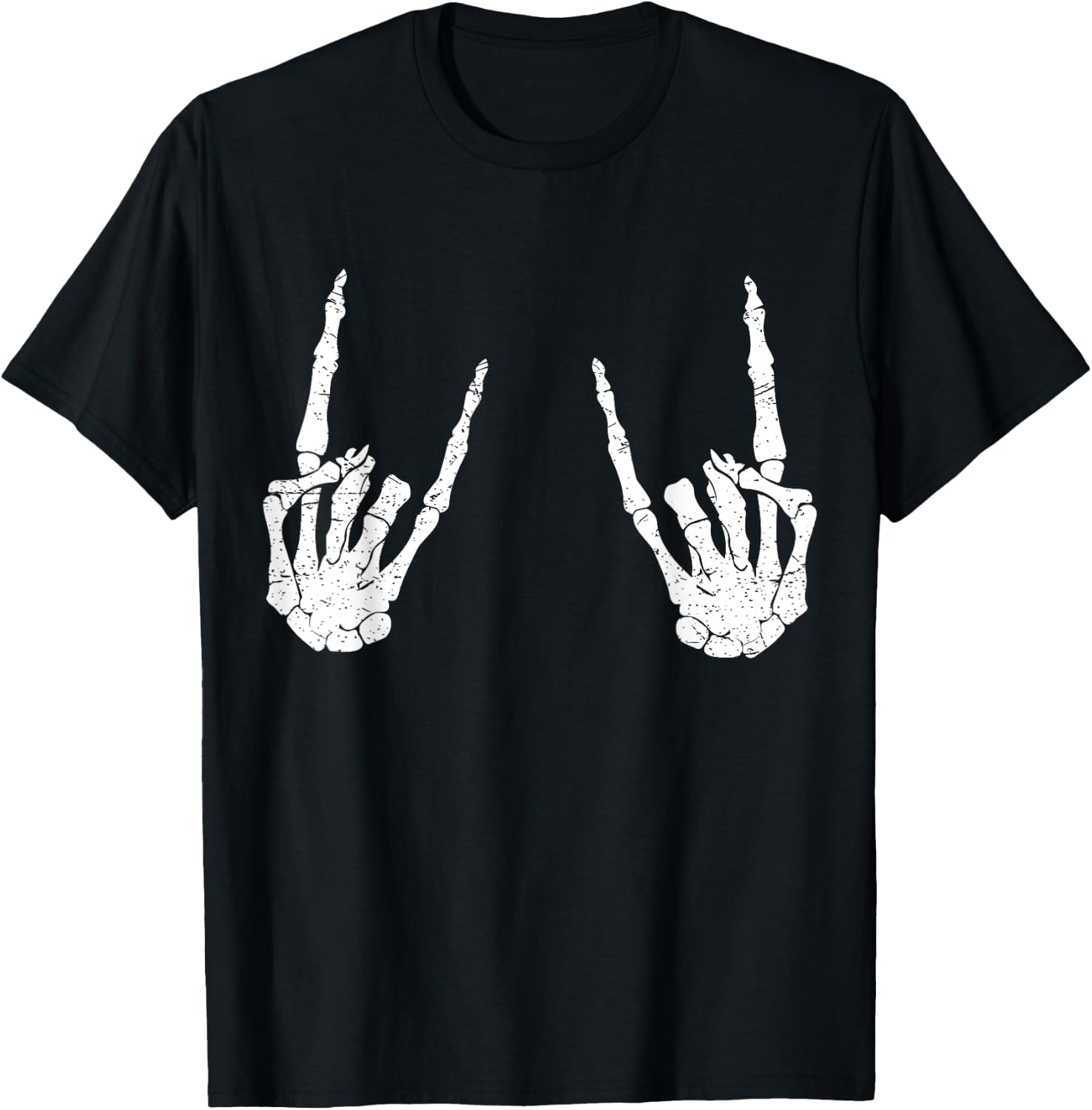 Trendy Halloween Skeleton Rocker Graphic Costume T Shirt T-Shirt - T-Shirt | Black
