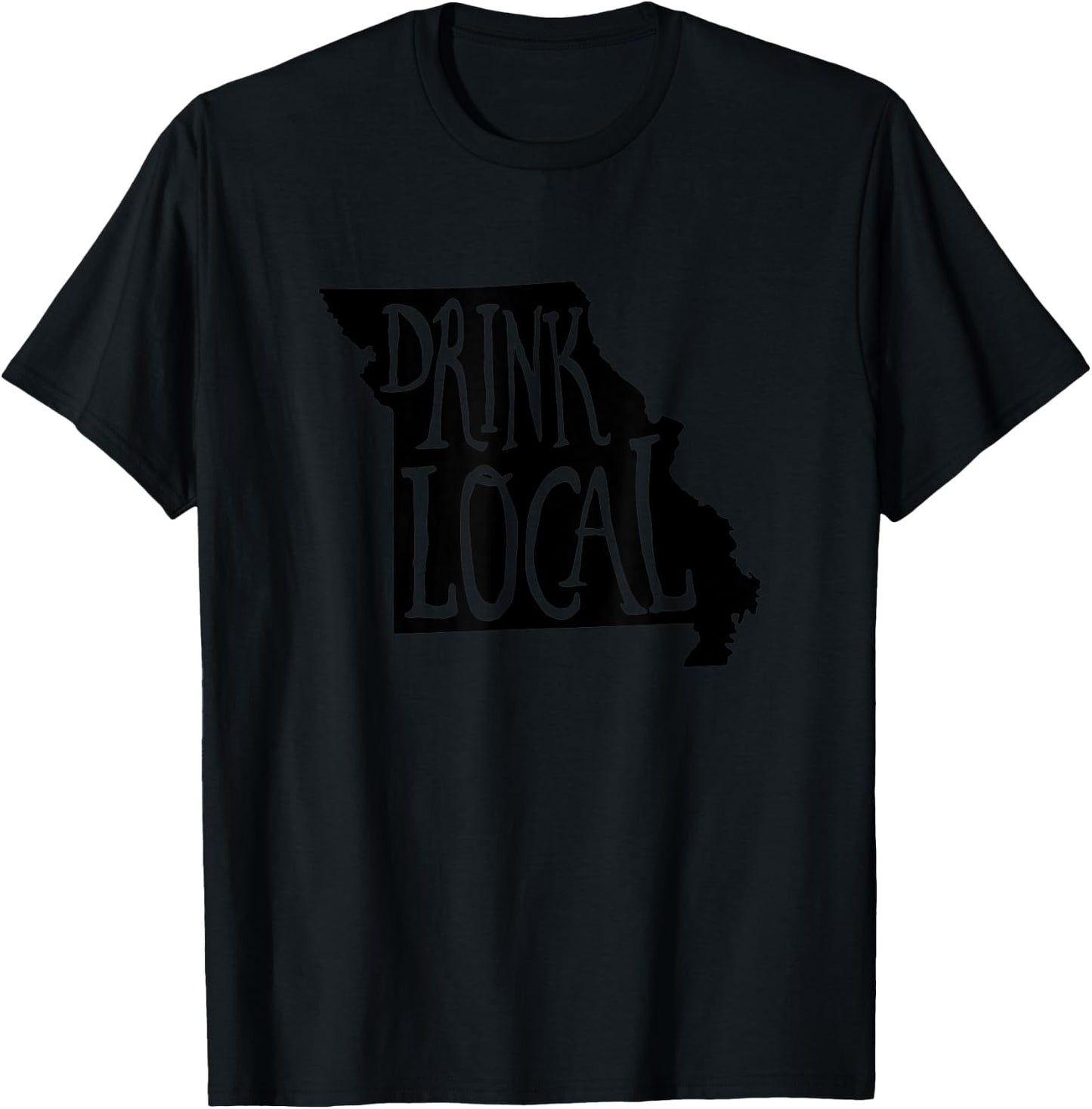 Drink Local Missouri State Outline Craft Beer T-Shirt - T-Shirt | Black