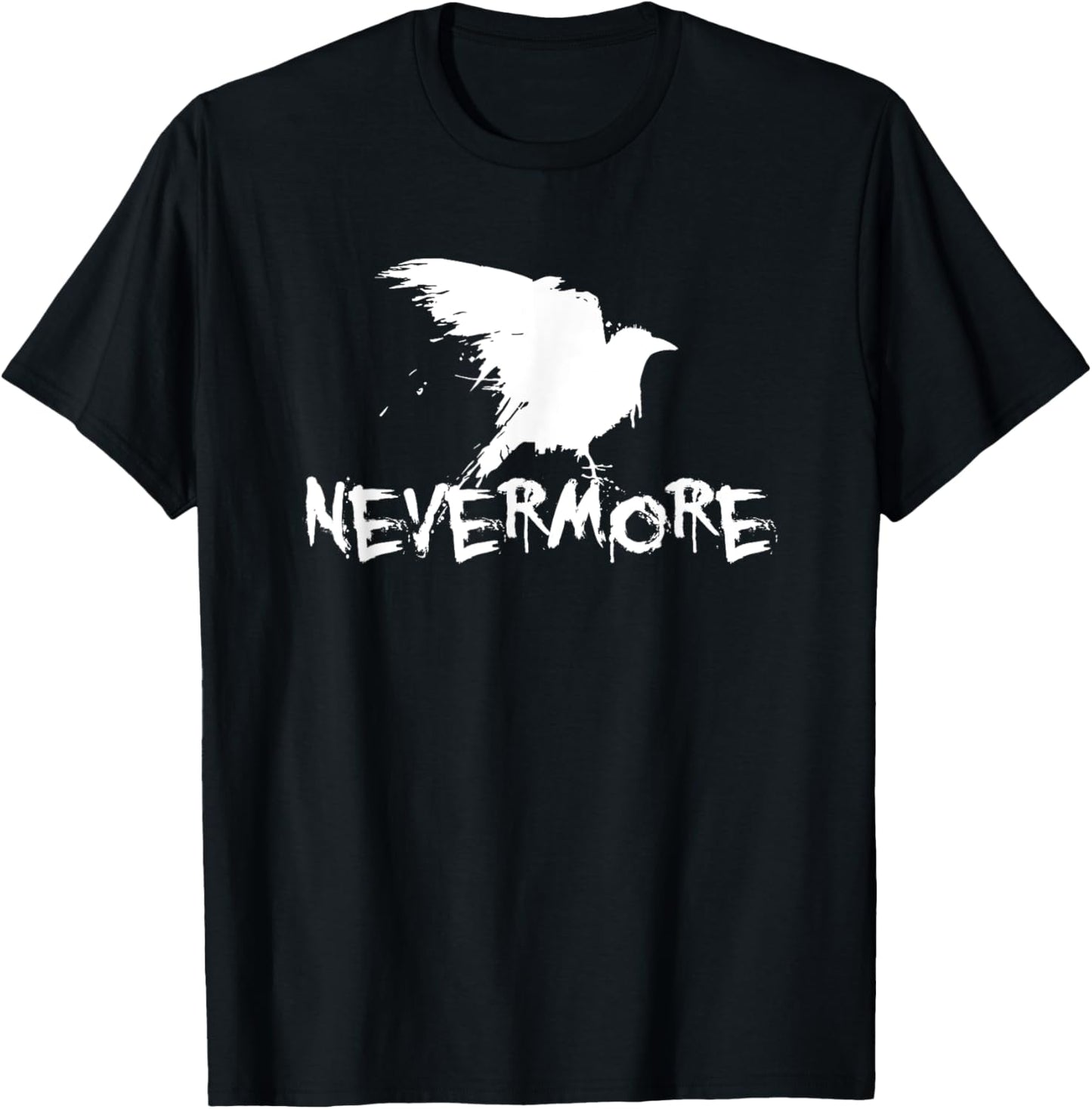 Quoth The Raven Nevermore by Edgar Allan Poe Gothic Crow T-Shirt - T-Shirt | Black