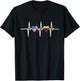 Half American And Venezuelan Usa Venezuela Flag Heartbeat T-Shirt - T-Shirt | Black