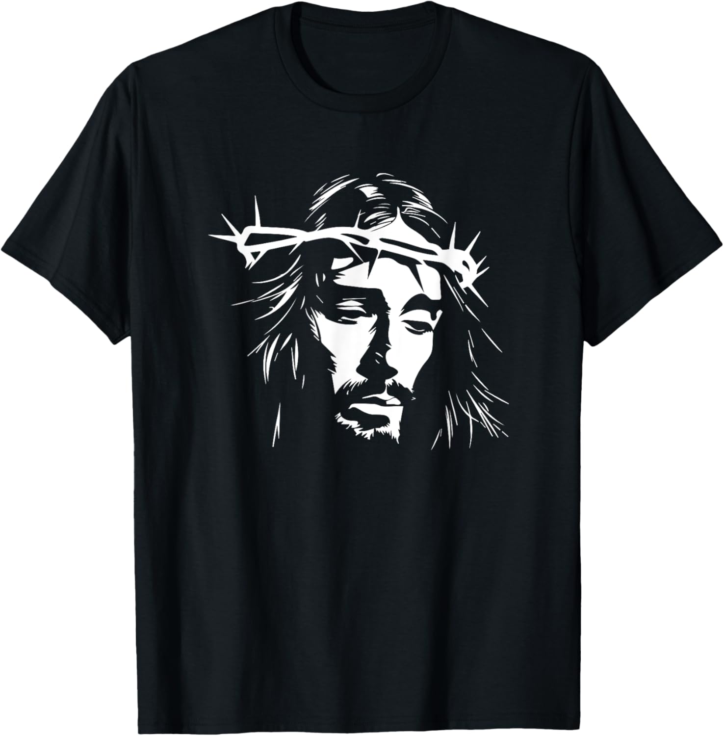 Jesus Christ Design -Adult , Black, Small, Short Sleeve, Modern, Classic, Casual, Vacation, Cotton 65% Polyester 35% T-Shirt - T-Shirt | Black