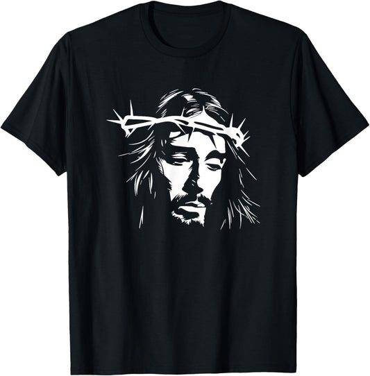 Jesus Christ Design -Adult , Black, Small, Short Sleeve, Modern, Classic, Casual, Vacation, Cotton 65% Polyester 35% T-Shirt - T-Shirt | Black