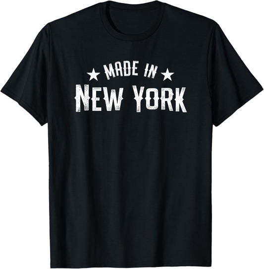 Made In New York NY City NYC New Yorker My Home State Pride T-Shirt - T-Shirt | Black
