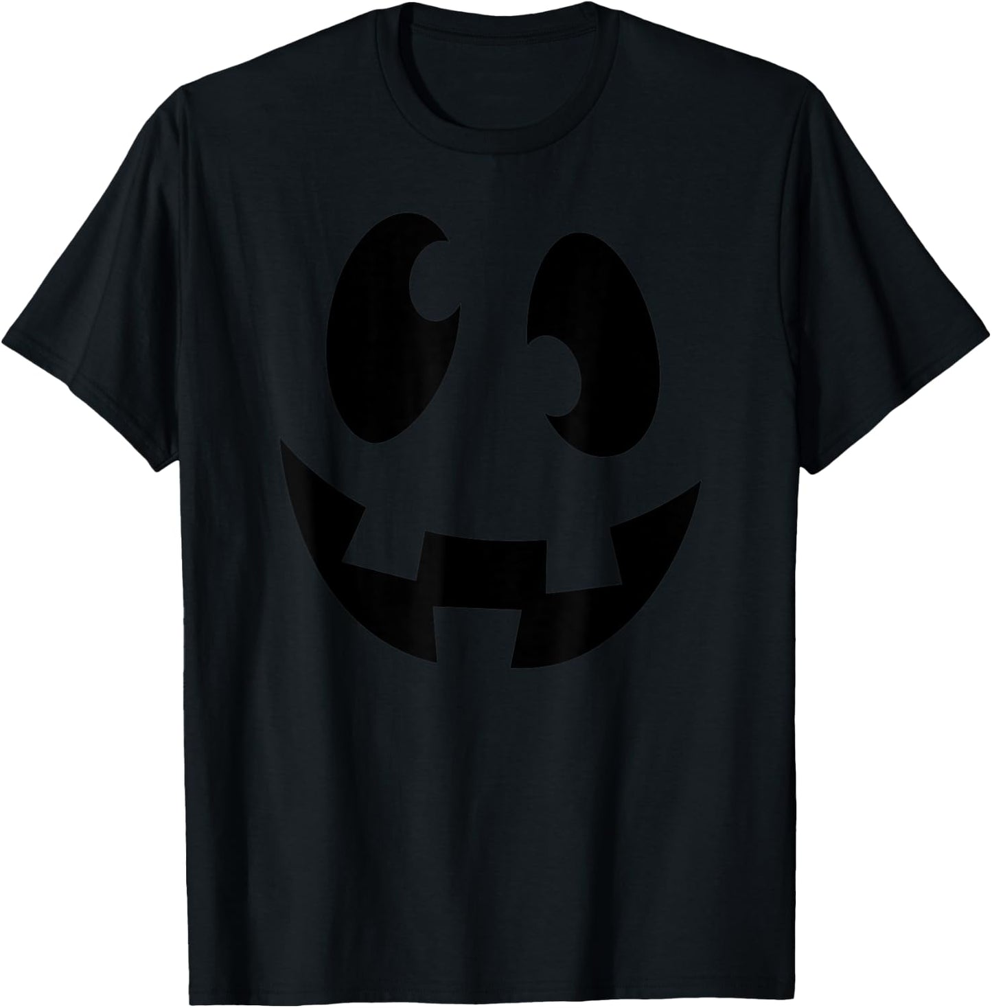 Happy, Goofy, Smiling Ghost Face Jack O Lantern T-Shirt - T-Shirt | Black