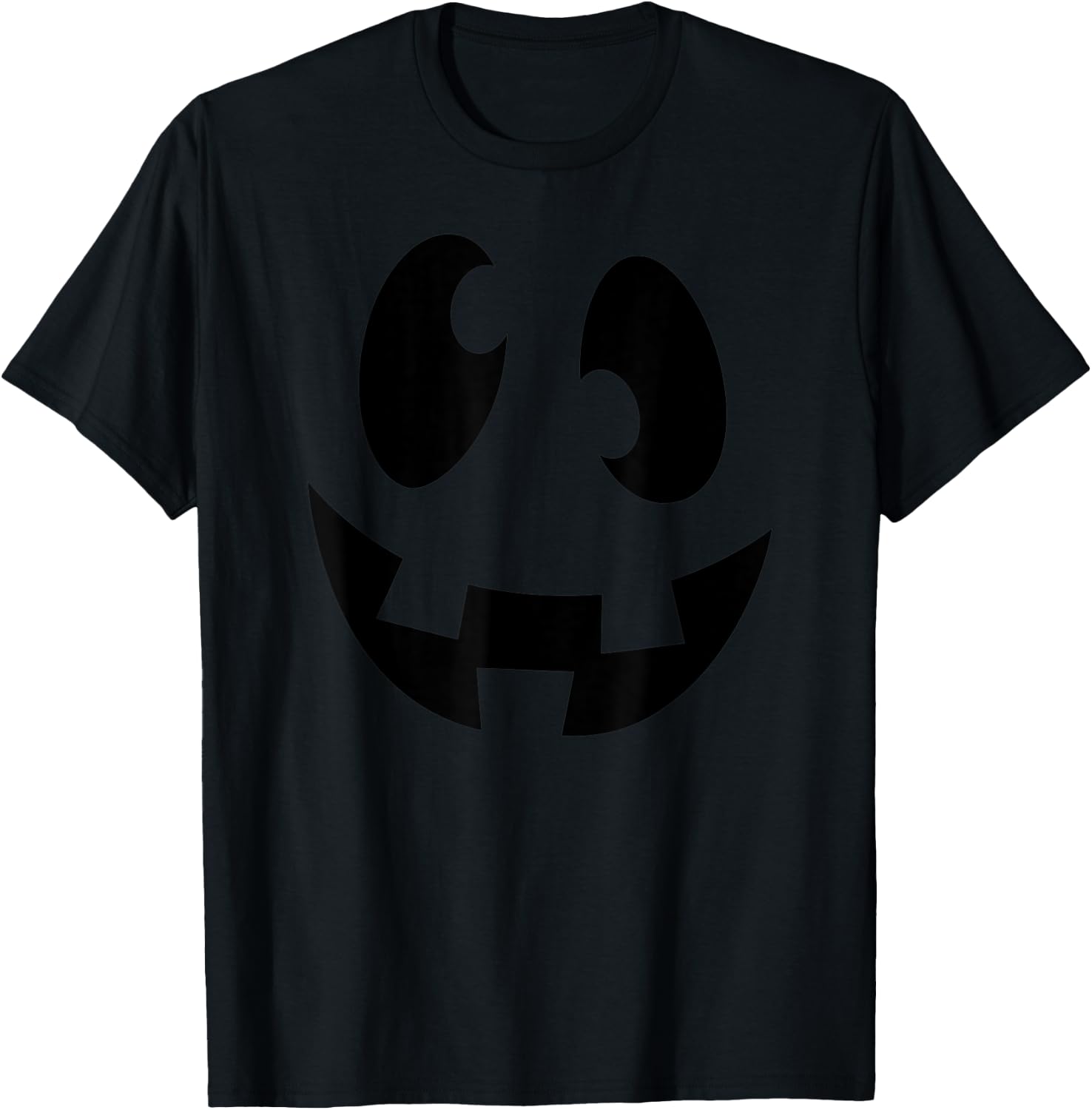 Happy, Goofy, Smiling Ghost Face Jack O Lantern T-Shirt - T-Shirt | Black