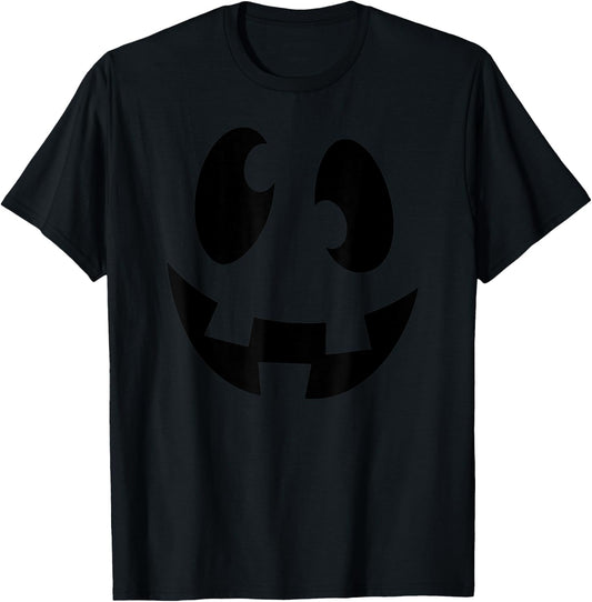Happy, Goofy, Smiling Ghost Face Jack O Lantern T-Shirt - T-Shirt | Black