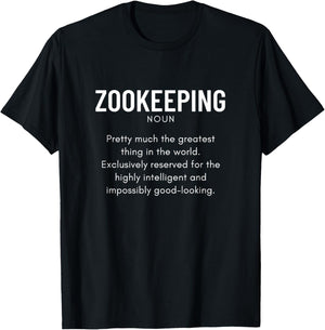 Zookeeping Definition Zoologist Funny Zookeeper T-Shirt - T-Shirt | Black