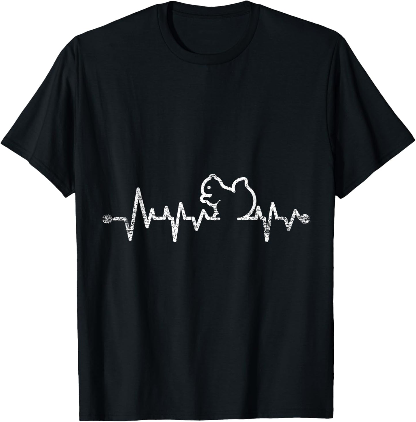 Heartbeat Squirrel T-Shirt - T-Shirt | Black